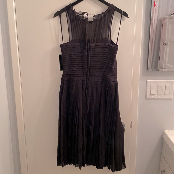 Rickie freeman Teri jon silk cocktail dress in black - Picture 2 of 5